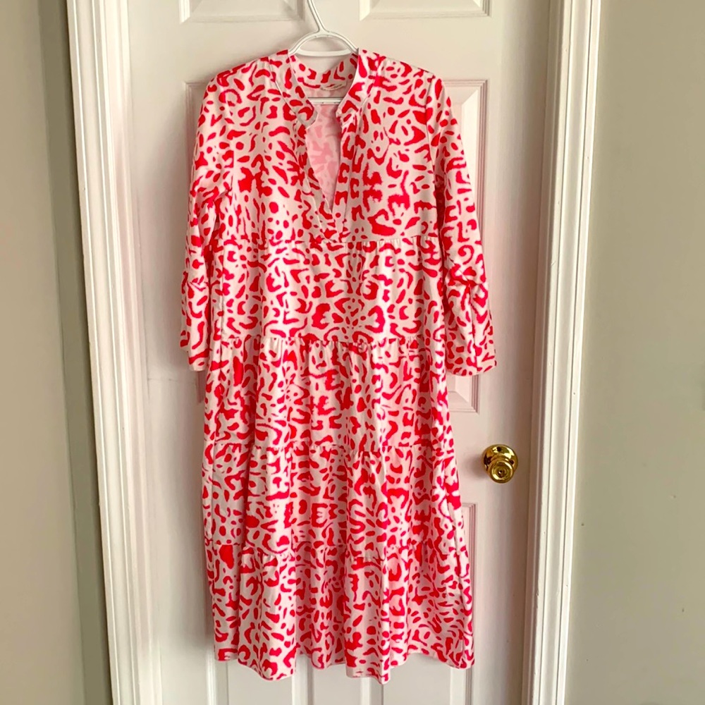 Sunday Up pink cheetah print midi